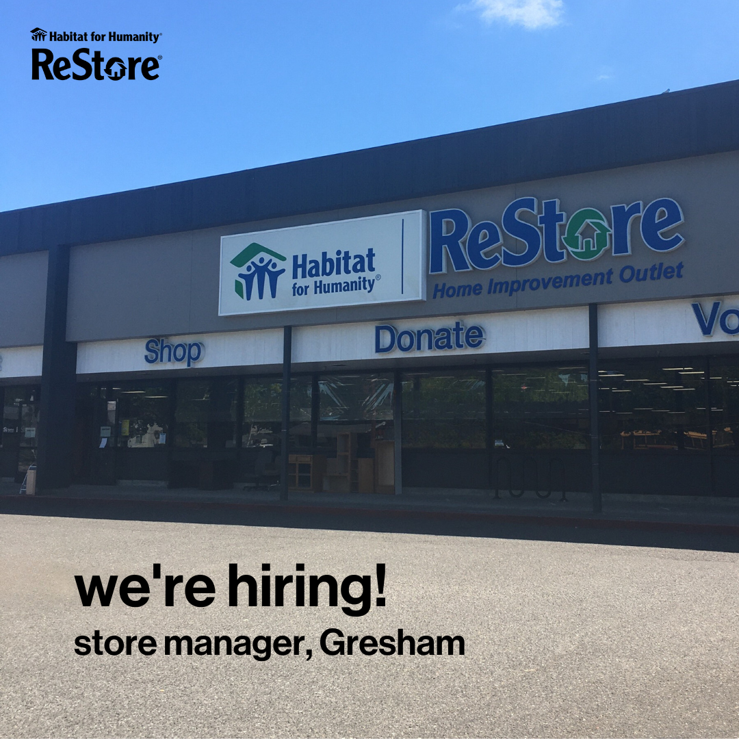 We're hiring! | Portland Region ReStores